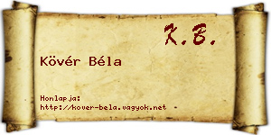 Kövér Béla névjegykártya